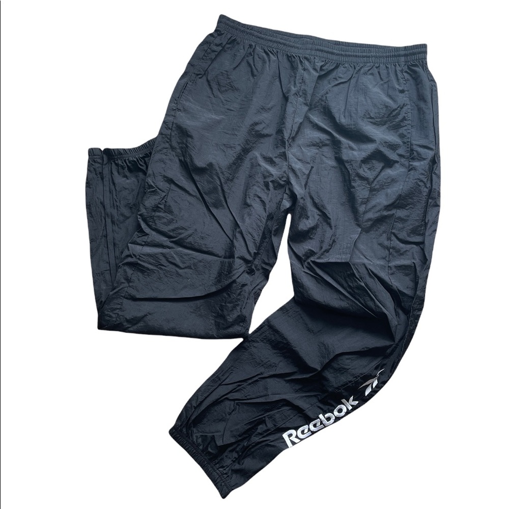 Vintage Reebok Wind Pants Mens 2XL Black Spellout
